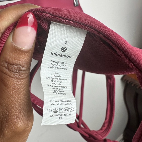 #58 LULULEMON RED MERLOT ALIGN BRA ATHLETIC SPORTY RUNNING GYM - Picture 8 of 8